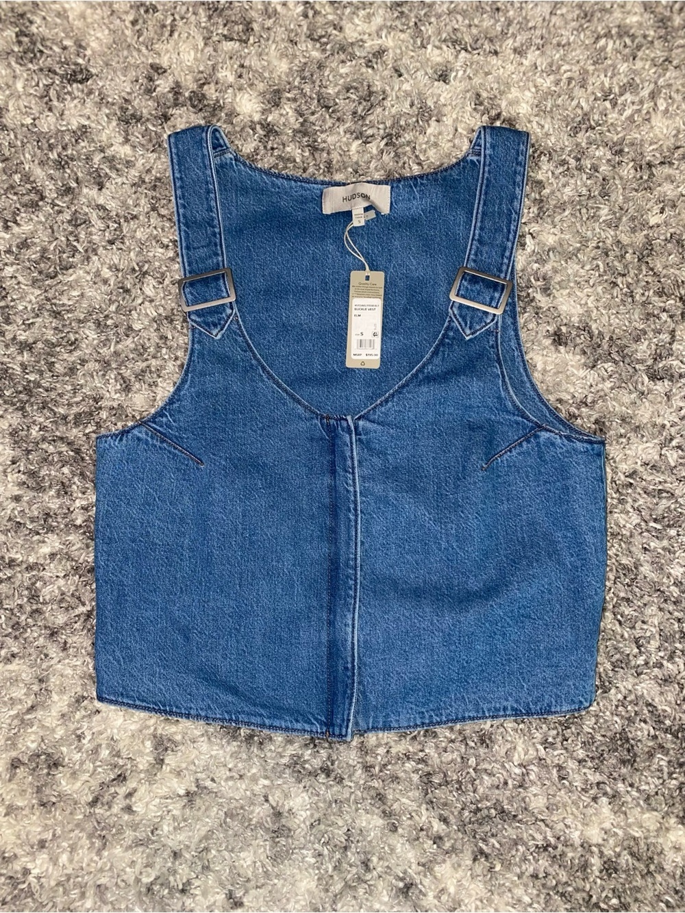 Hudson Jeans Blue Denim Buckle Vest